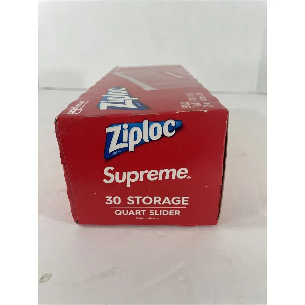 Supreme Ziploc Bags Count of 30 Bags Quart Slider - Spring/Summer 2020 - New